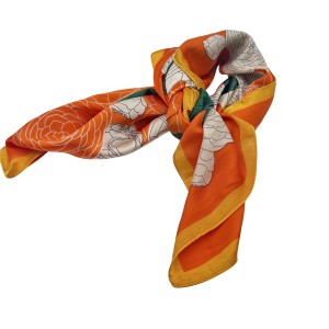 Orange Small Fragrance Silk Scarf Square Scarf